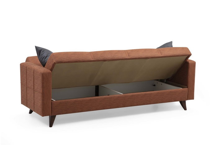Atelier Del Sofa Polya - Sofá cama de 3 plazas en Rojo teja